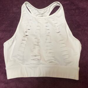 NVGTN White Ripped Sports Bra-Size Medium